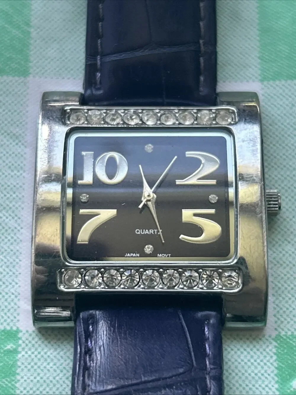 Faded Glory Silver Tone Purple Band Women’s Quartz Watch
